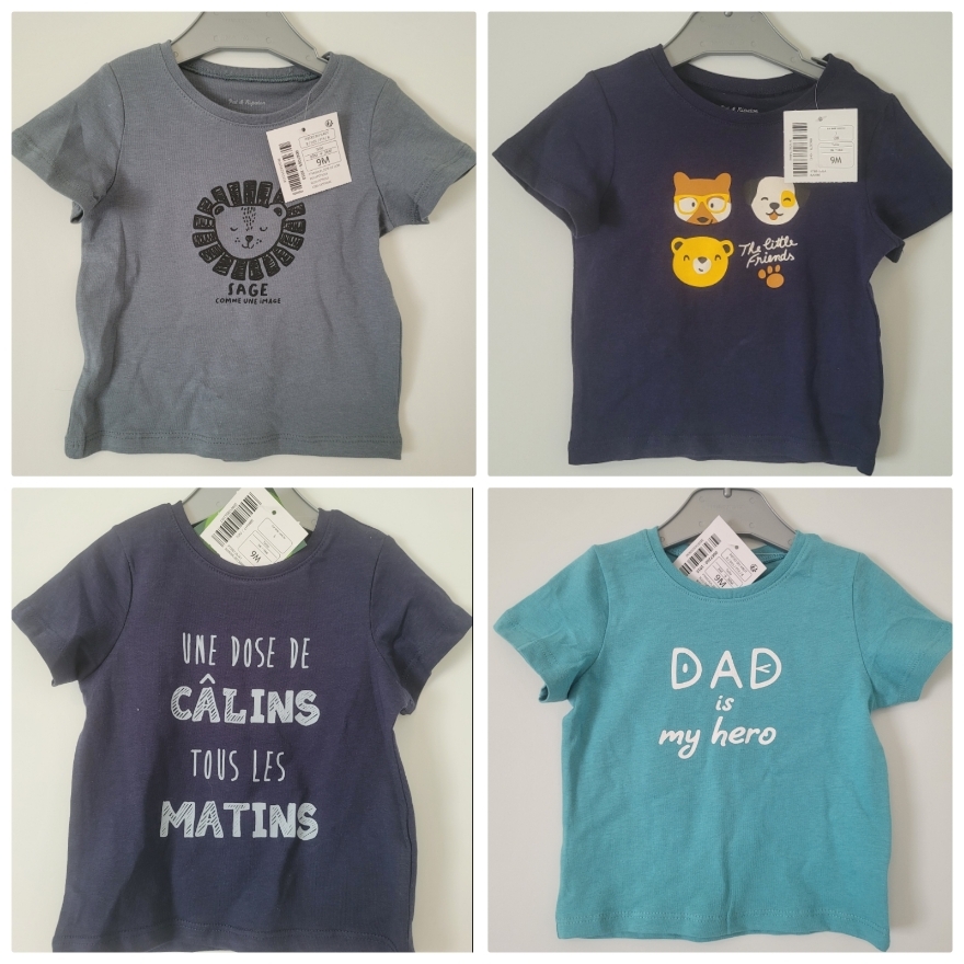 Lot 4 t-shirts manches courtes NEUFS