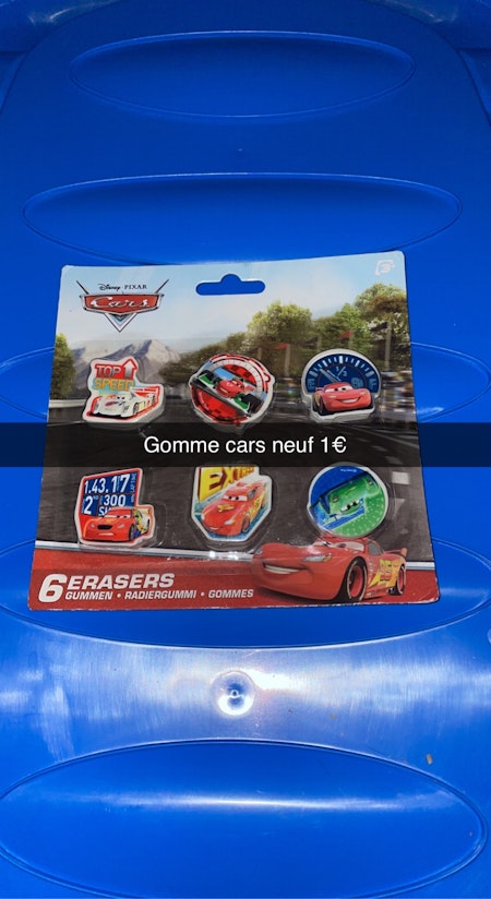 Lot gomme cars neuf