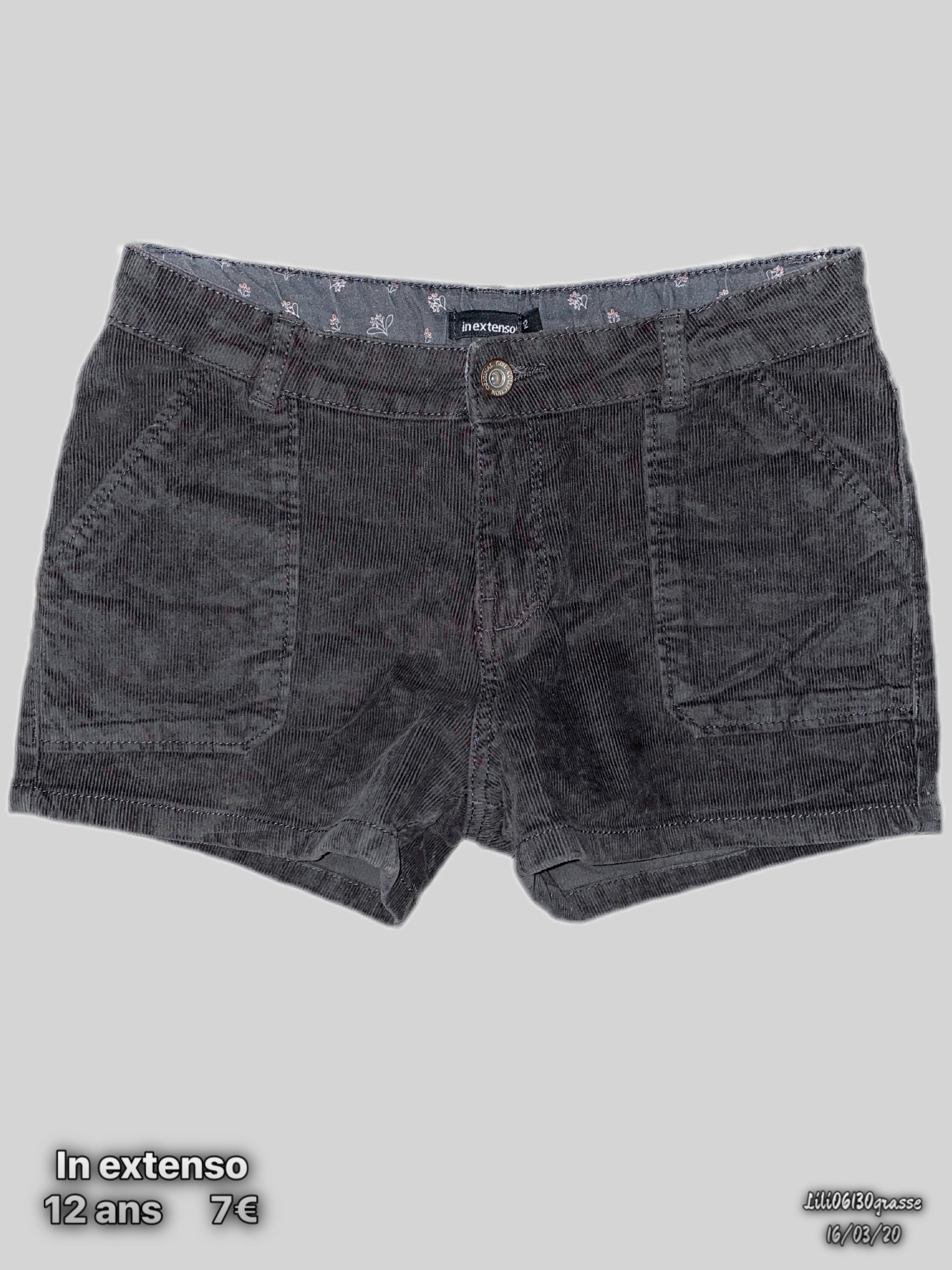 Short anthracite velours -30% SOLDES 2020 🛍