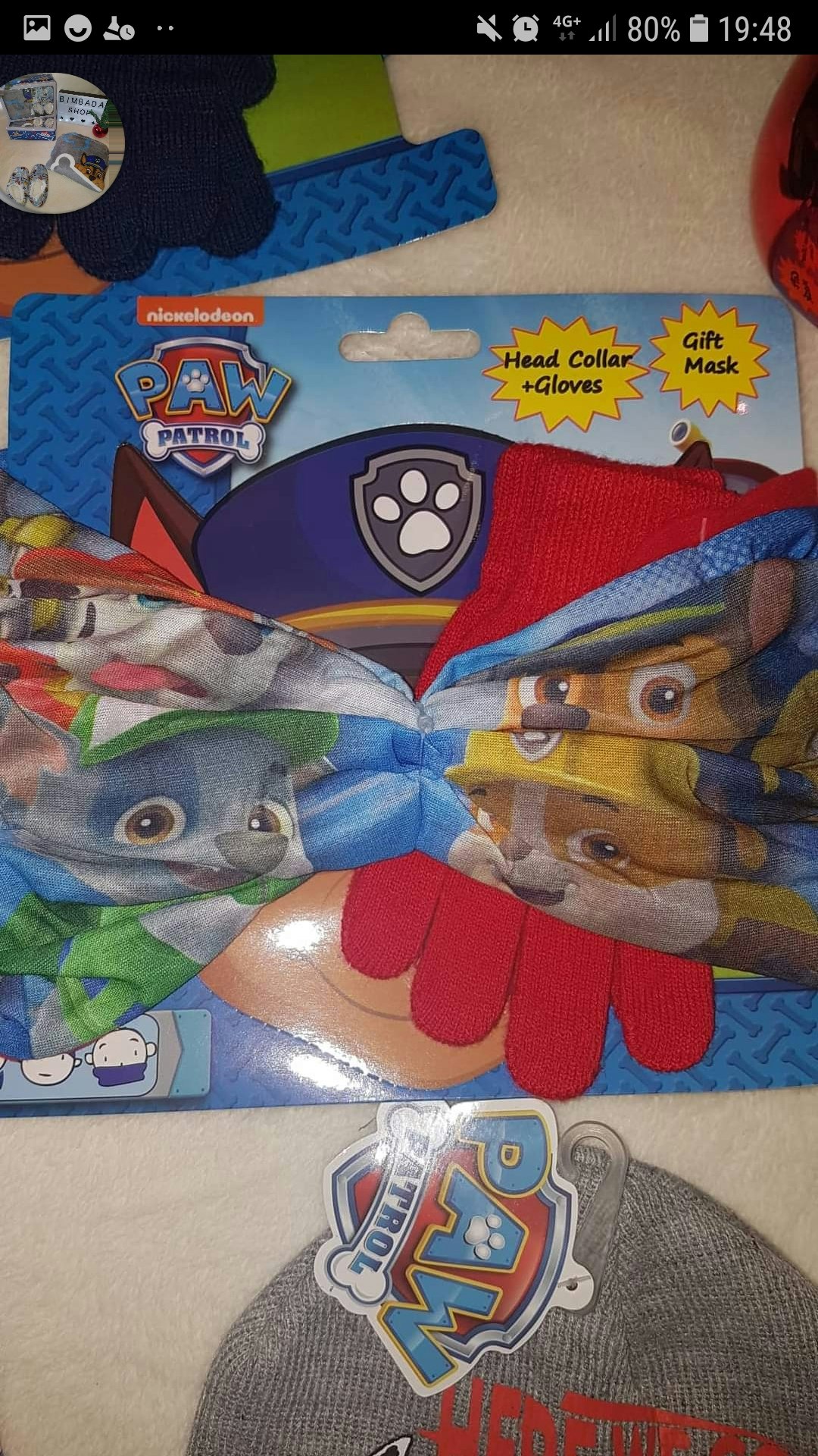 Tour de cou et gants pat patrouille paw patrol