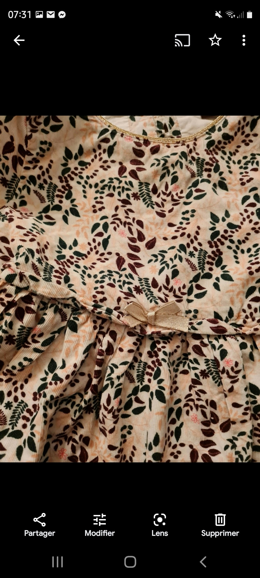 Robe sergent major en velours 18mois