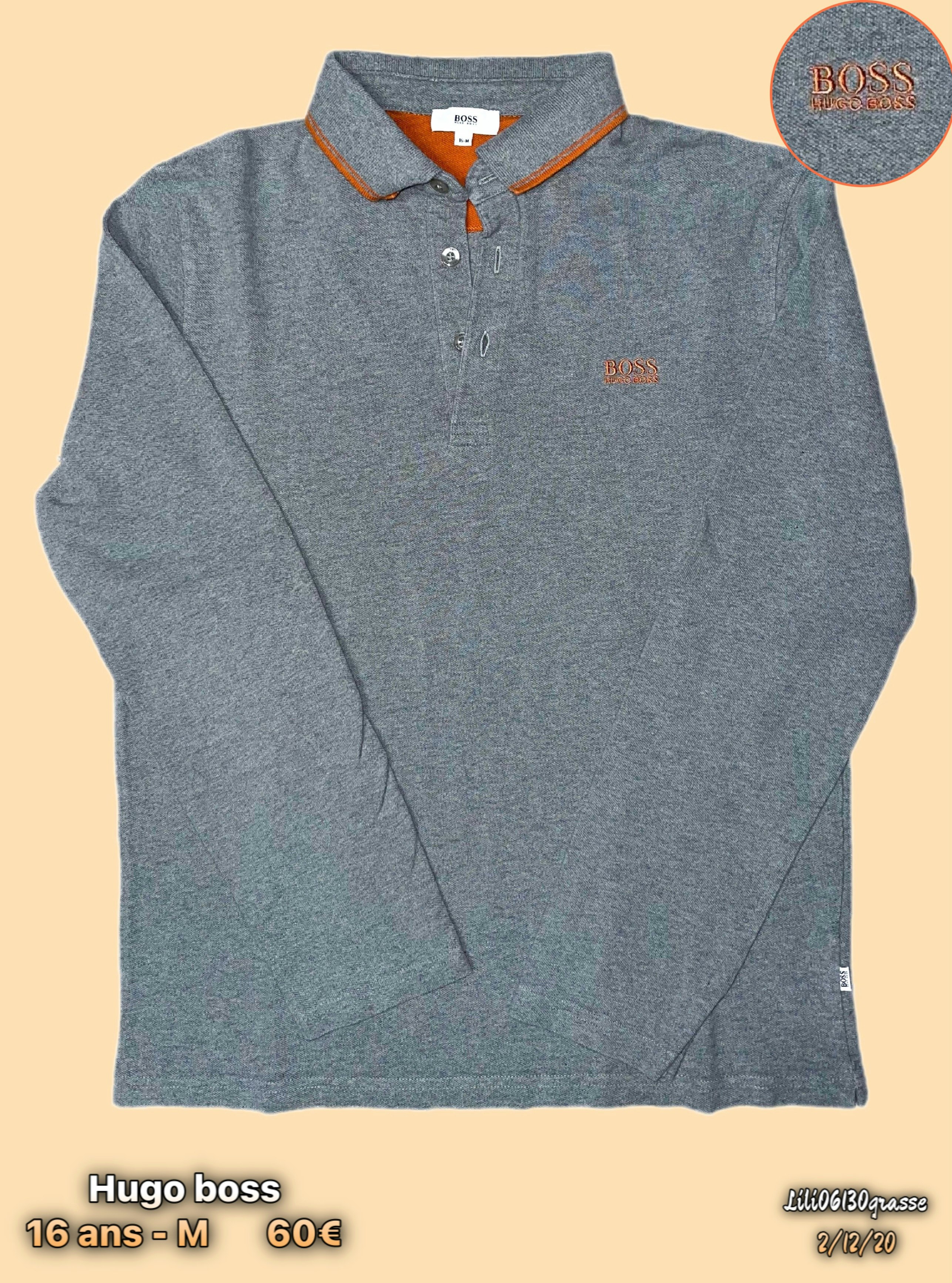 Polo ml gris logo orange -30% SOLDES 2020 🛍