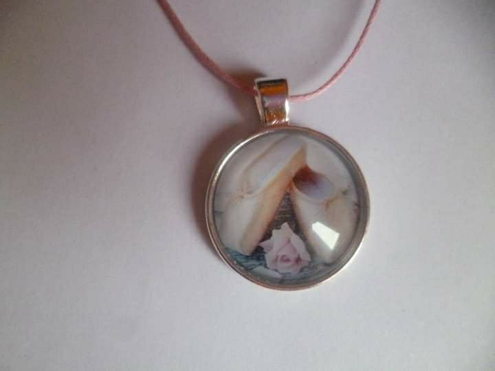 Collier argent cabochon danse 25mm