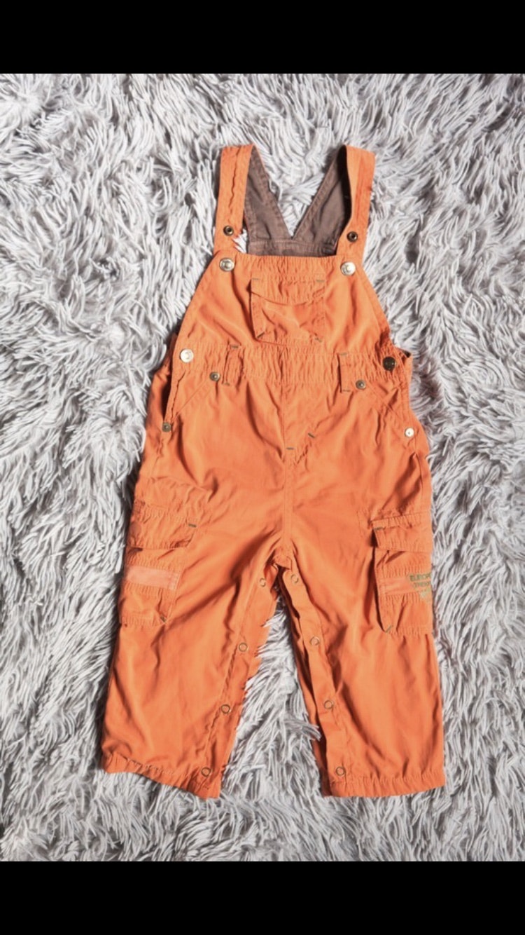 Salopette orange et marron united colors of benetton