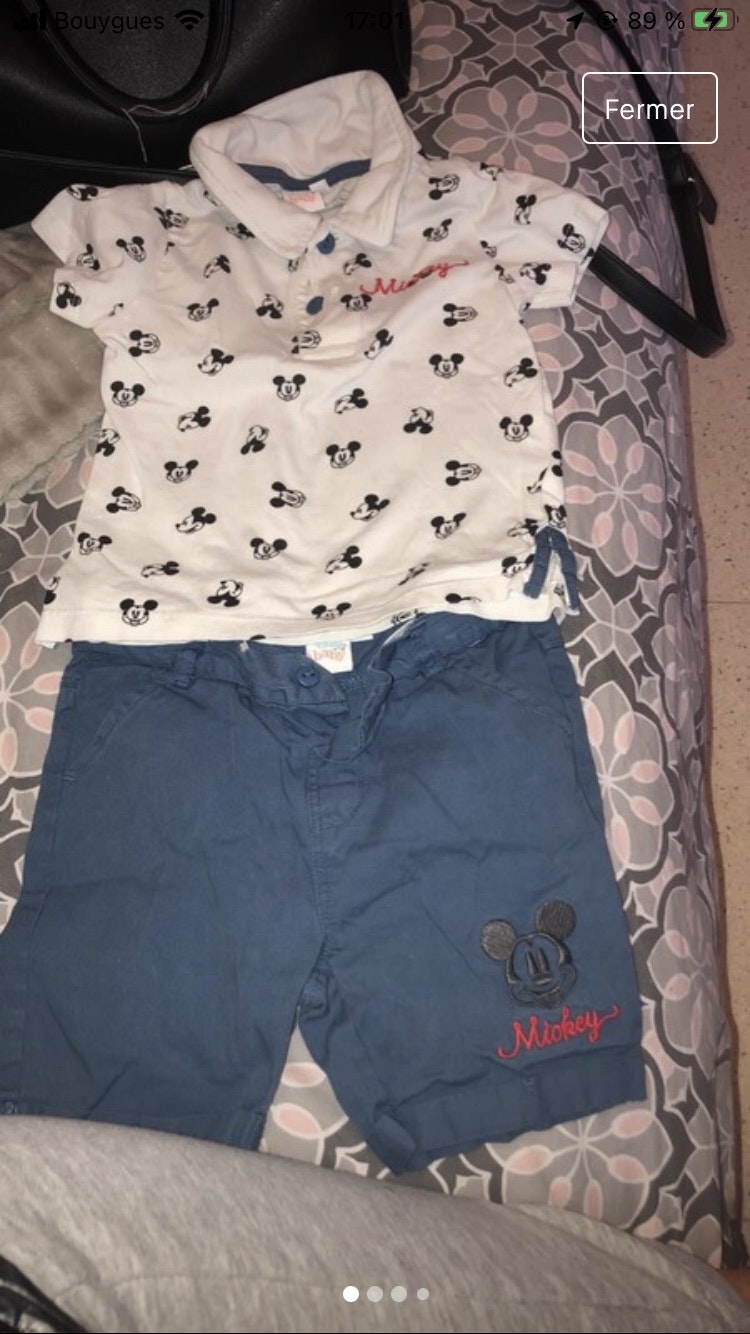 Ensemble Mickey + haut « trop chou »