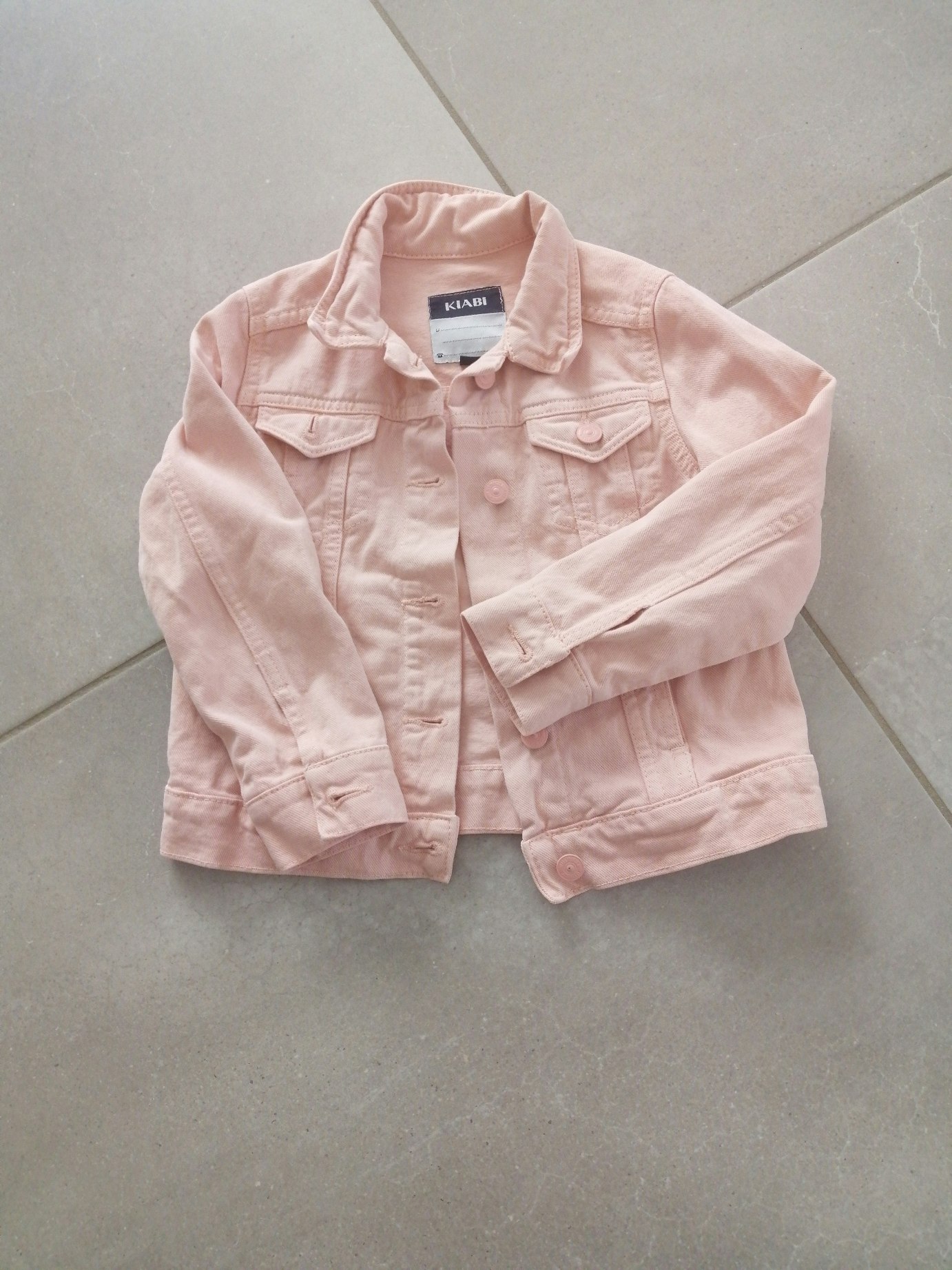 Veste jean fille rose pâle