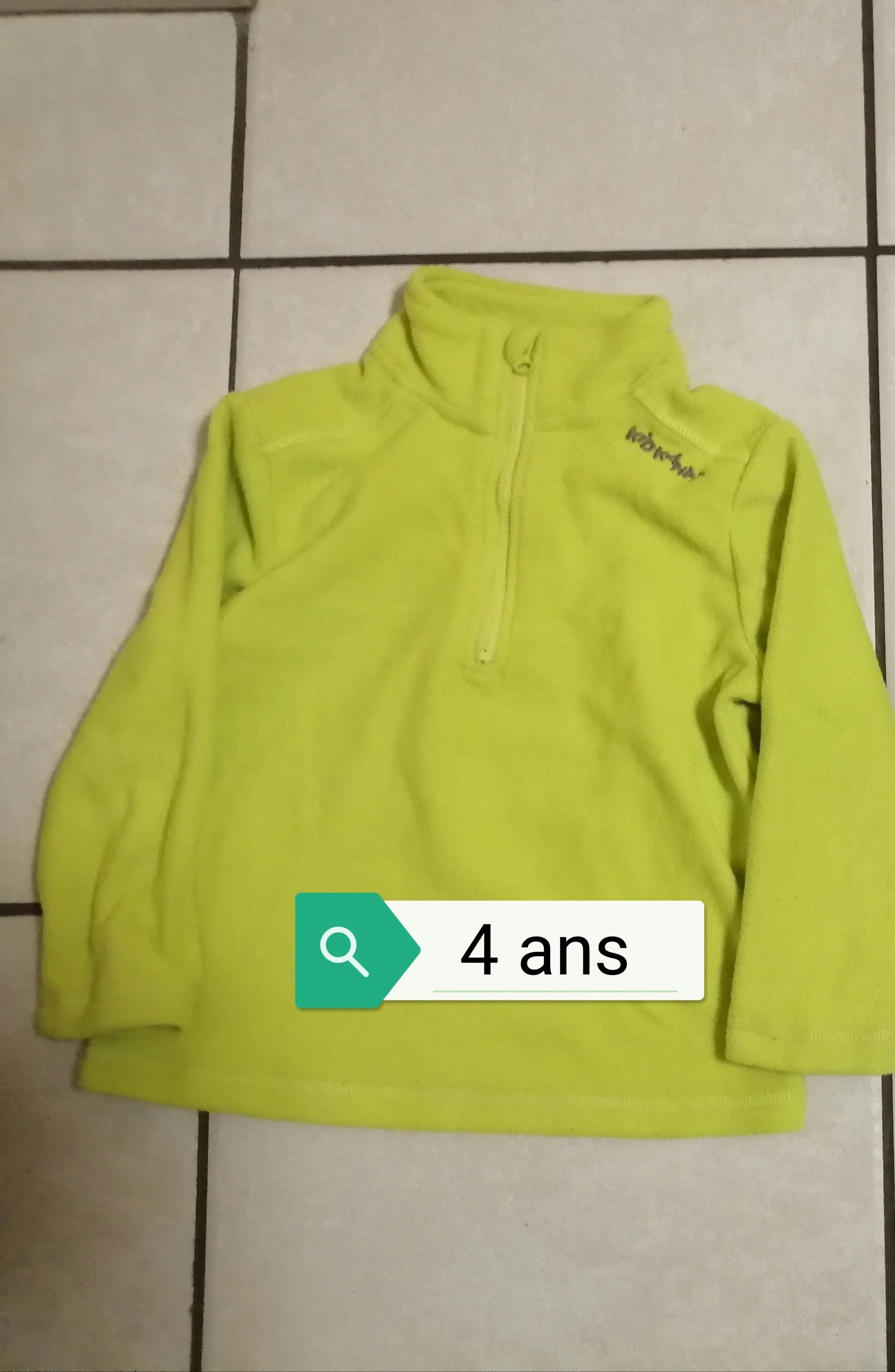 Pull polaire zippé 4 ans Kidkanai