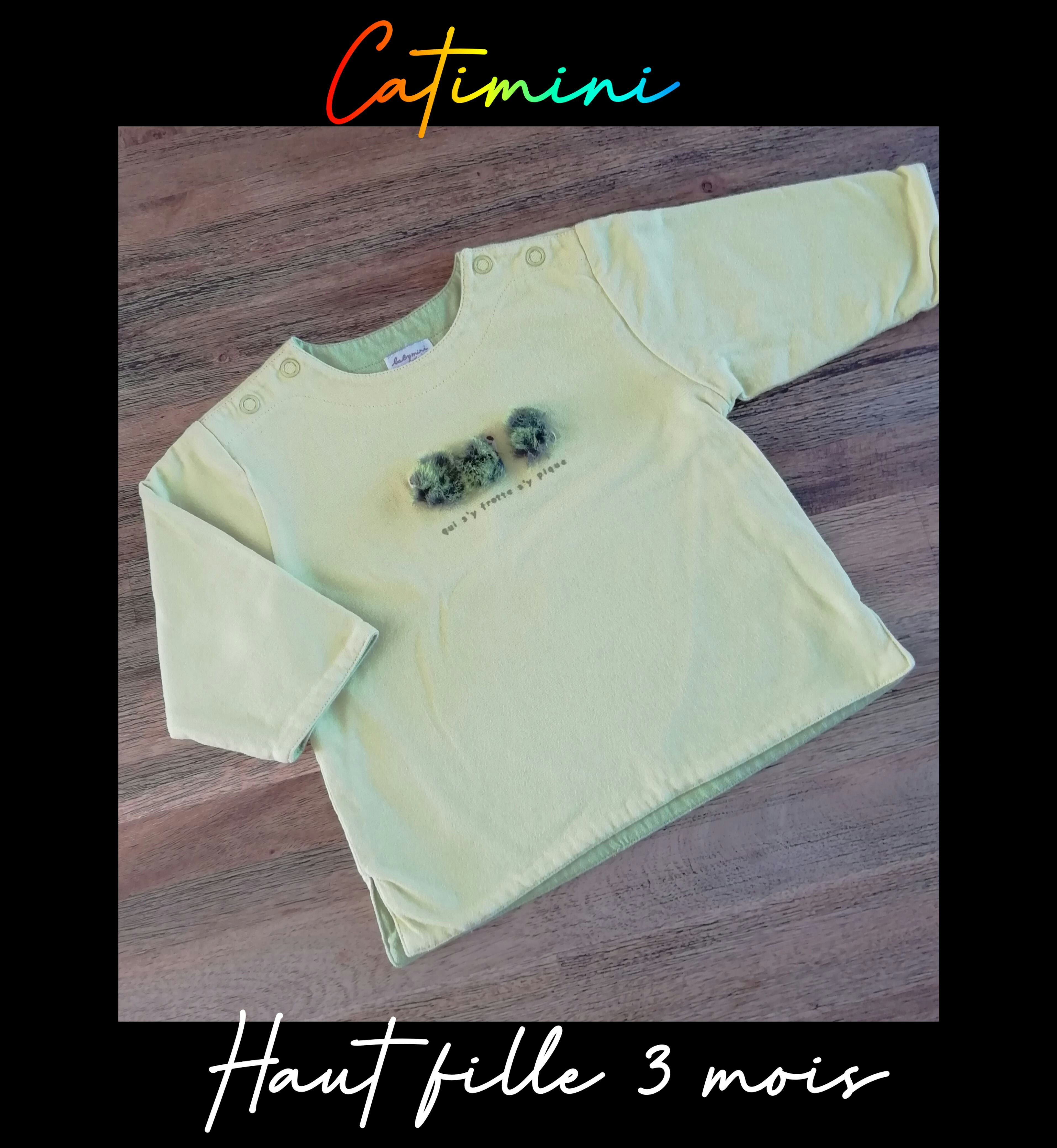 Tee shirt ML fille ou garçon Catimini Comme neuf 3 mois