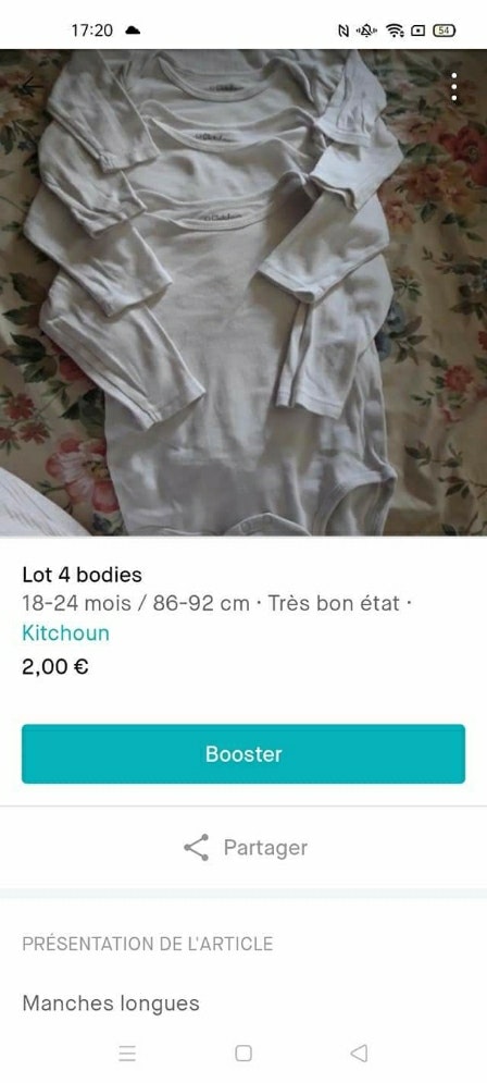 Lot 7 bodies manches longues