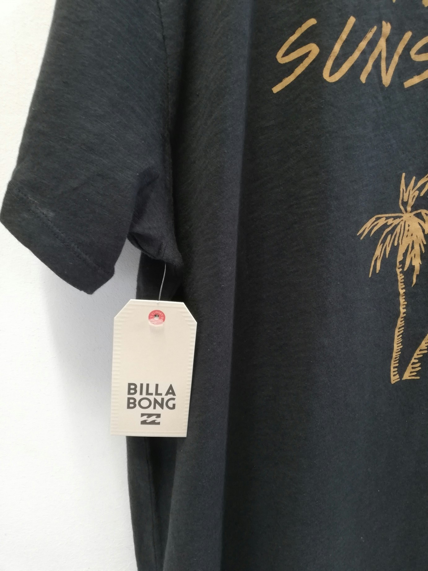 Tee-shirt t shirt billabong avec palmier dorée live in the sunshine - photo numéro 2