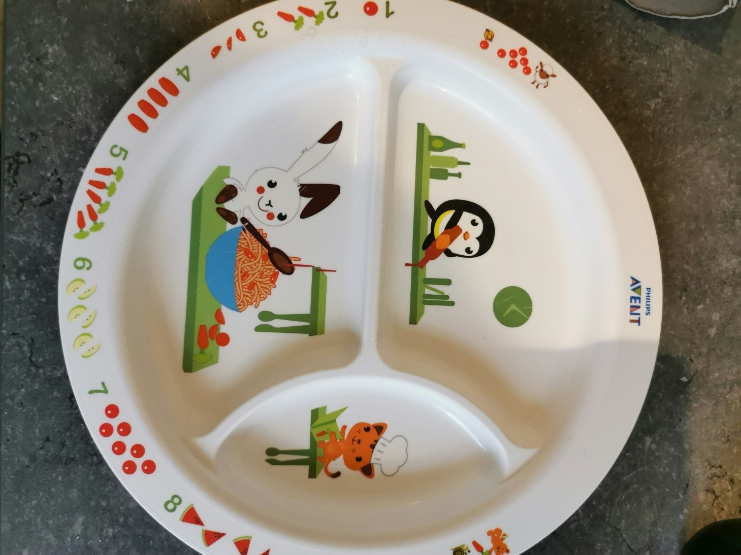 Assiette compartimentée