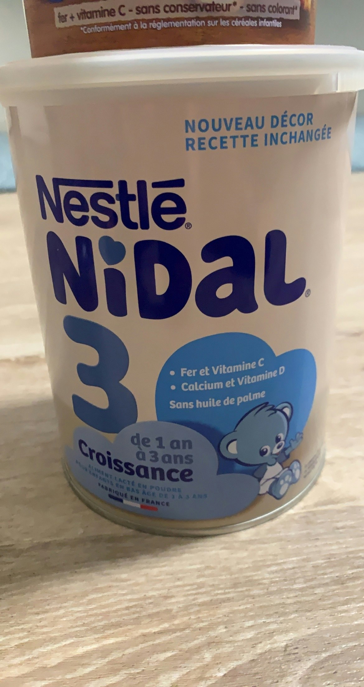 Lait nestle nidal 3 eme âge