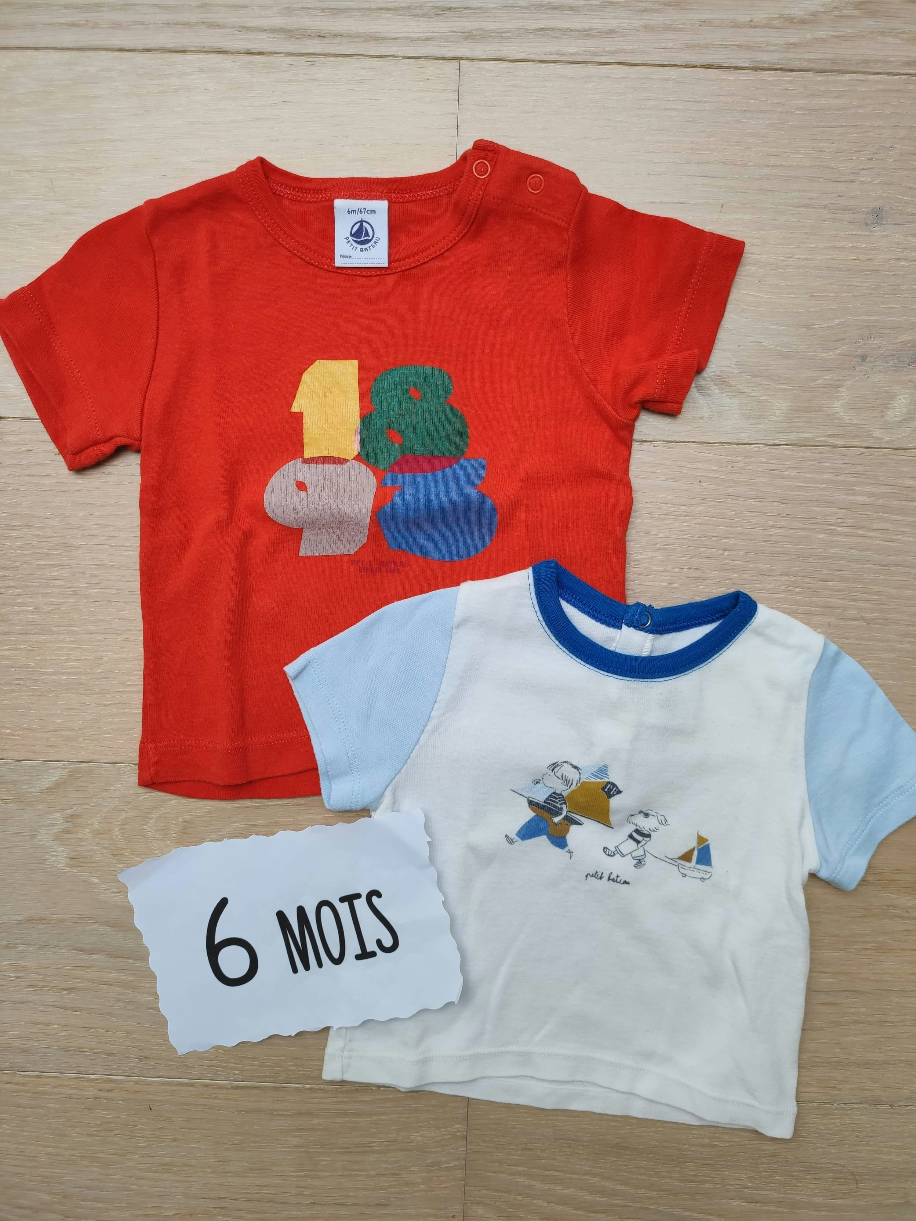 Lot de 2 t-shirts 6 mois - Petit Bateau