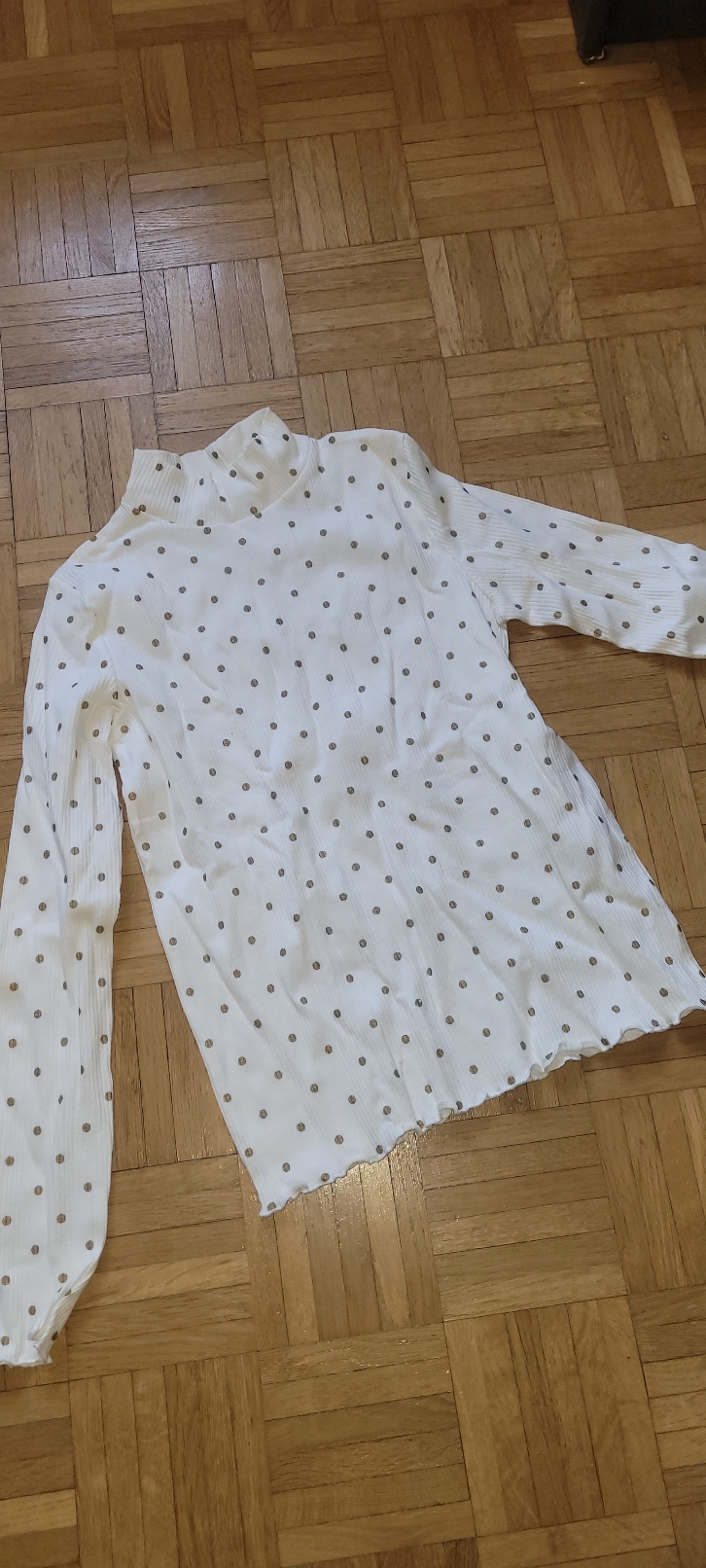 Sous pull blanc à pois doré très bon état