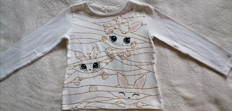 T shirt fille 4 ans lapin, chat