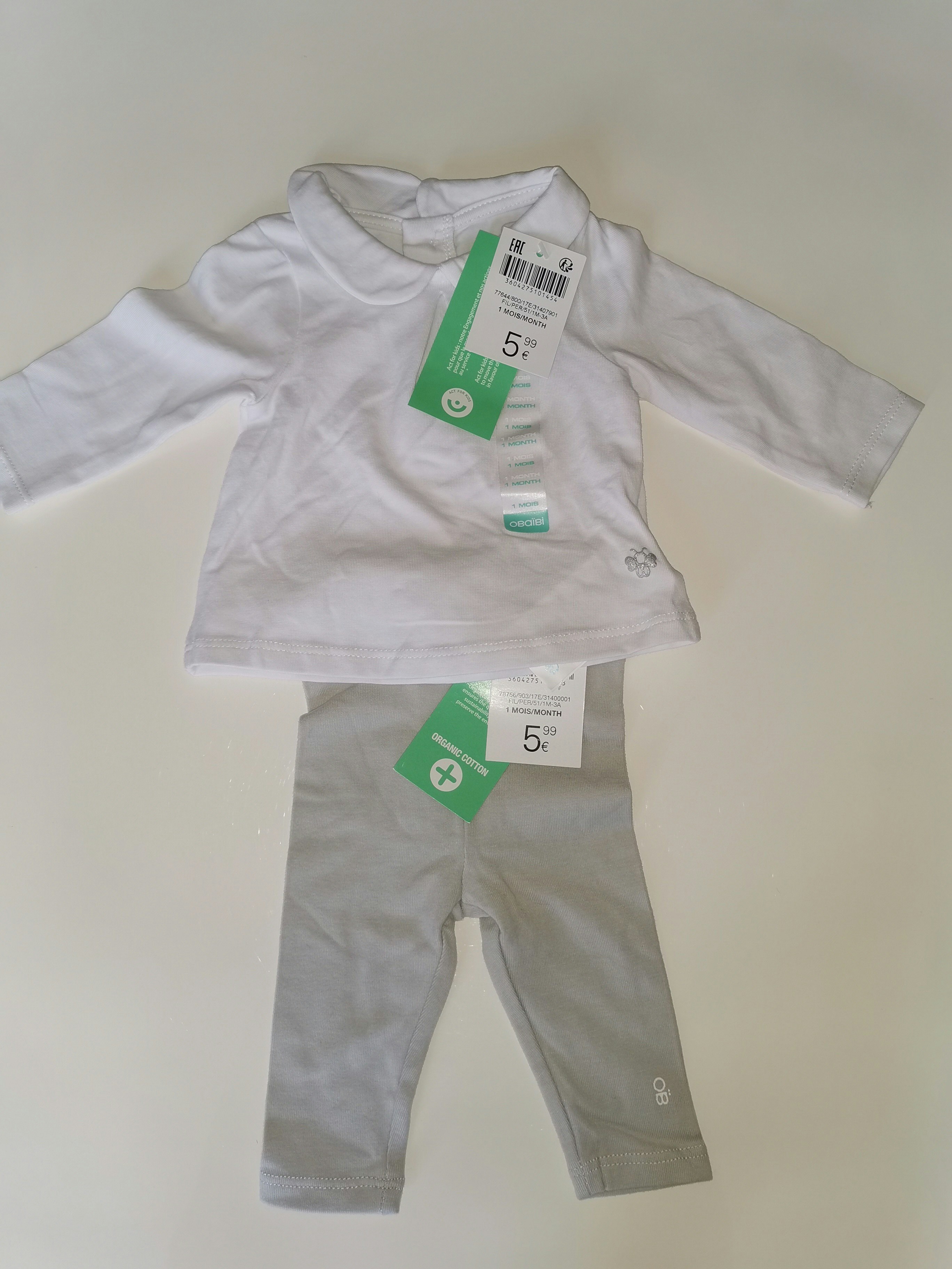 Ensemble maillot manches longues et legging 1 mois