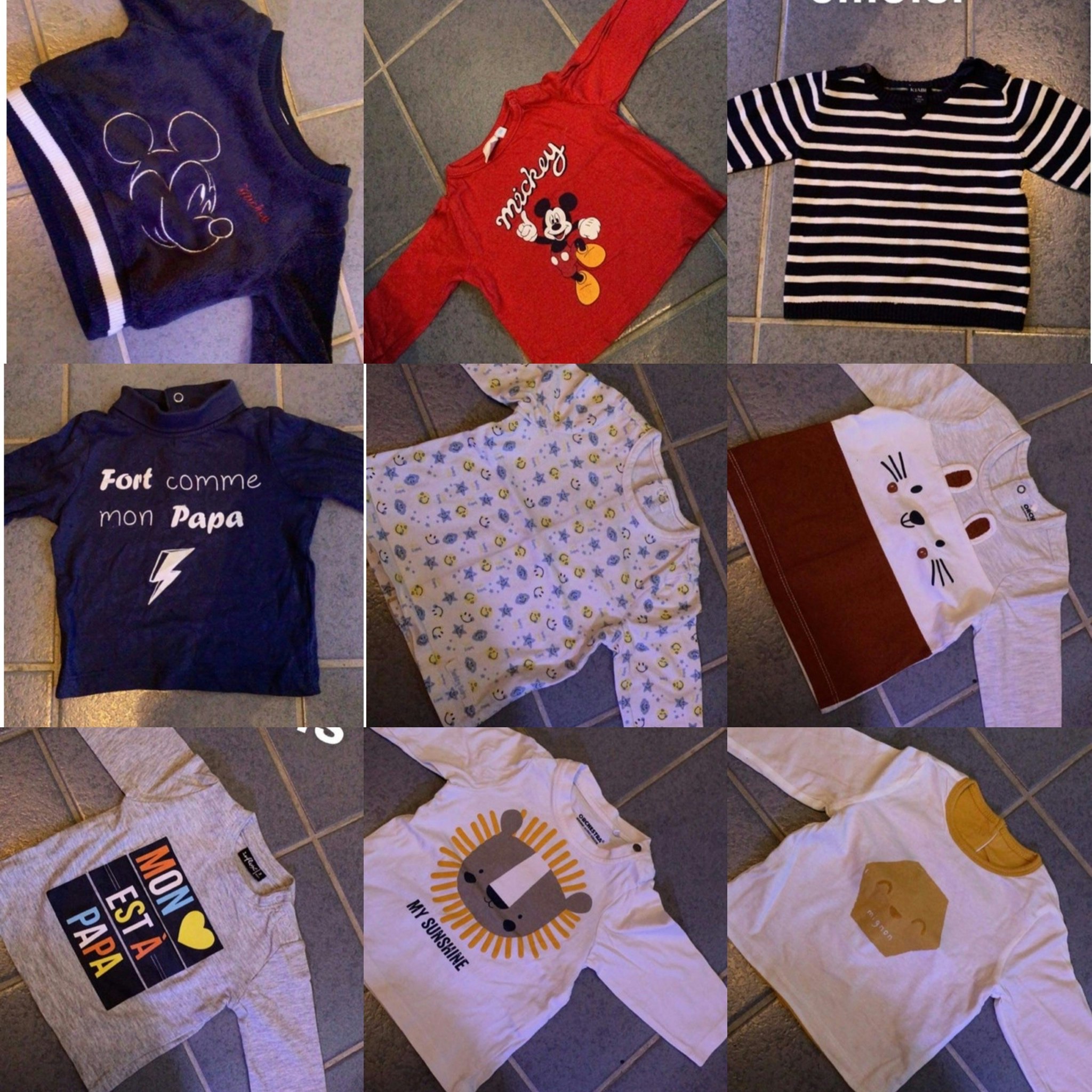 Lots t-shirt manche longue, ou à l’unité.