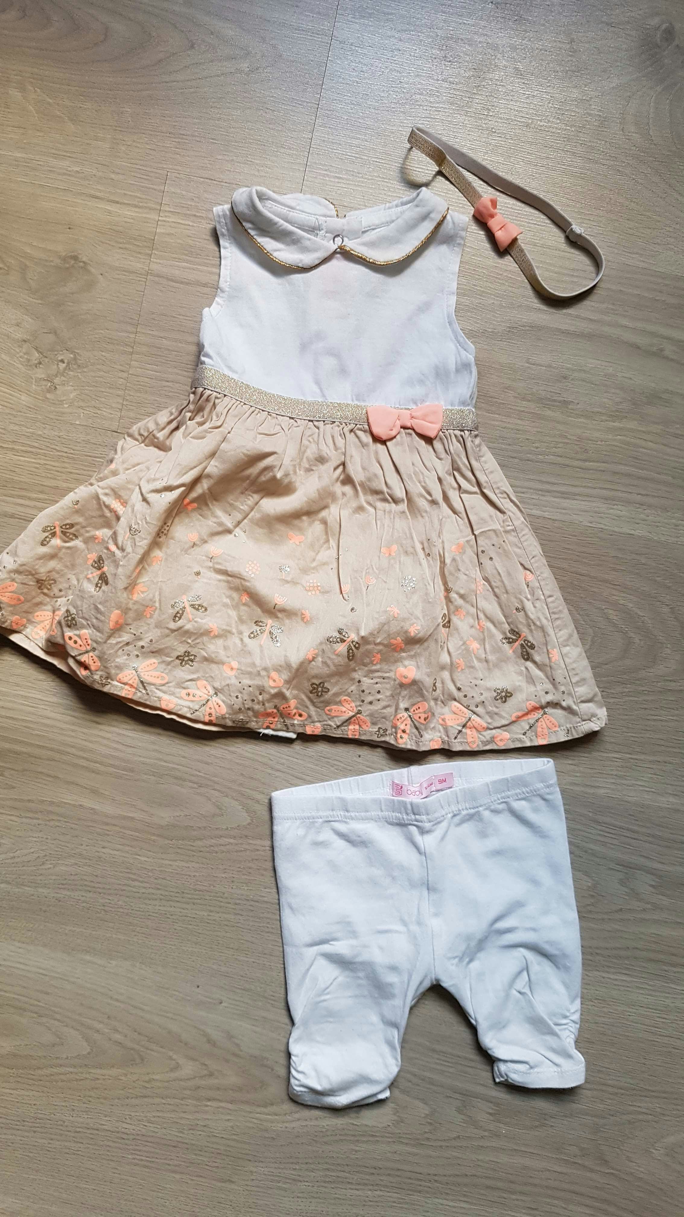 Ensemble robe, legging et serre-tête 09 mois Gémo