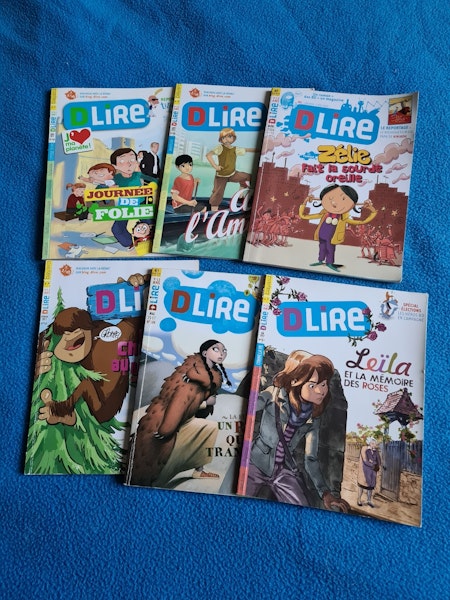 Lot de 6 magazines DLire 
Pour enfants de 9/13 ans 
En bon état