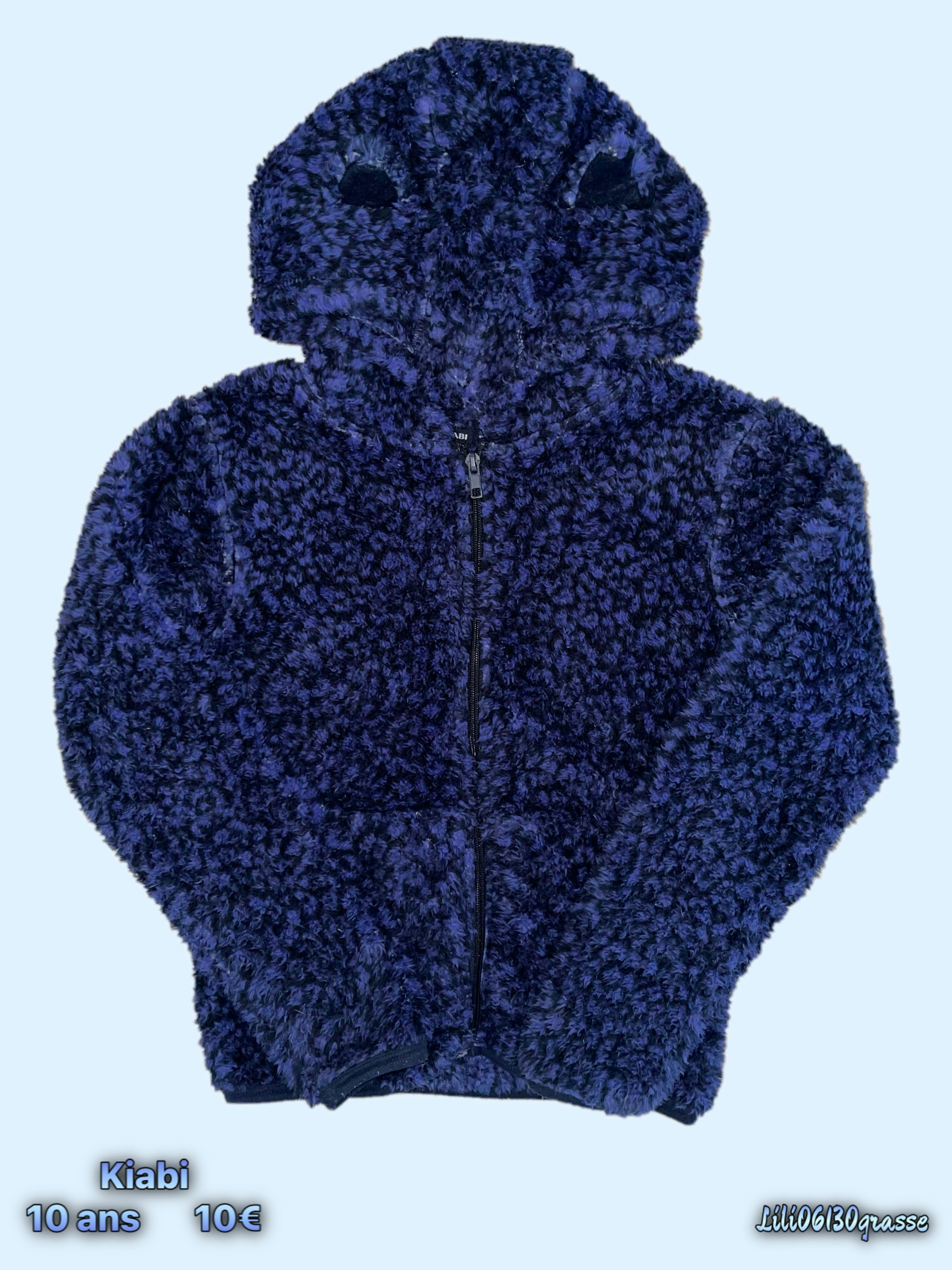 Gilet zippe à capuche tout doux marine