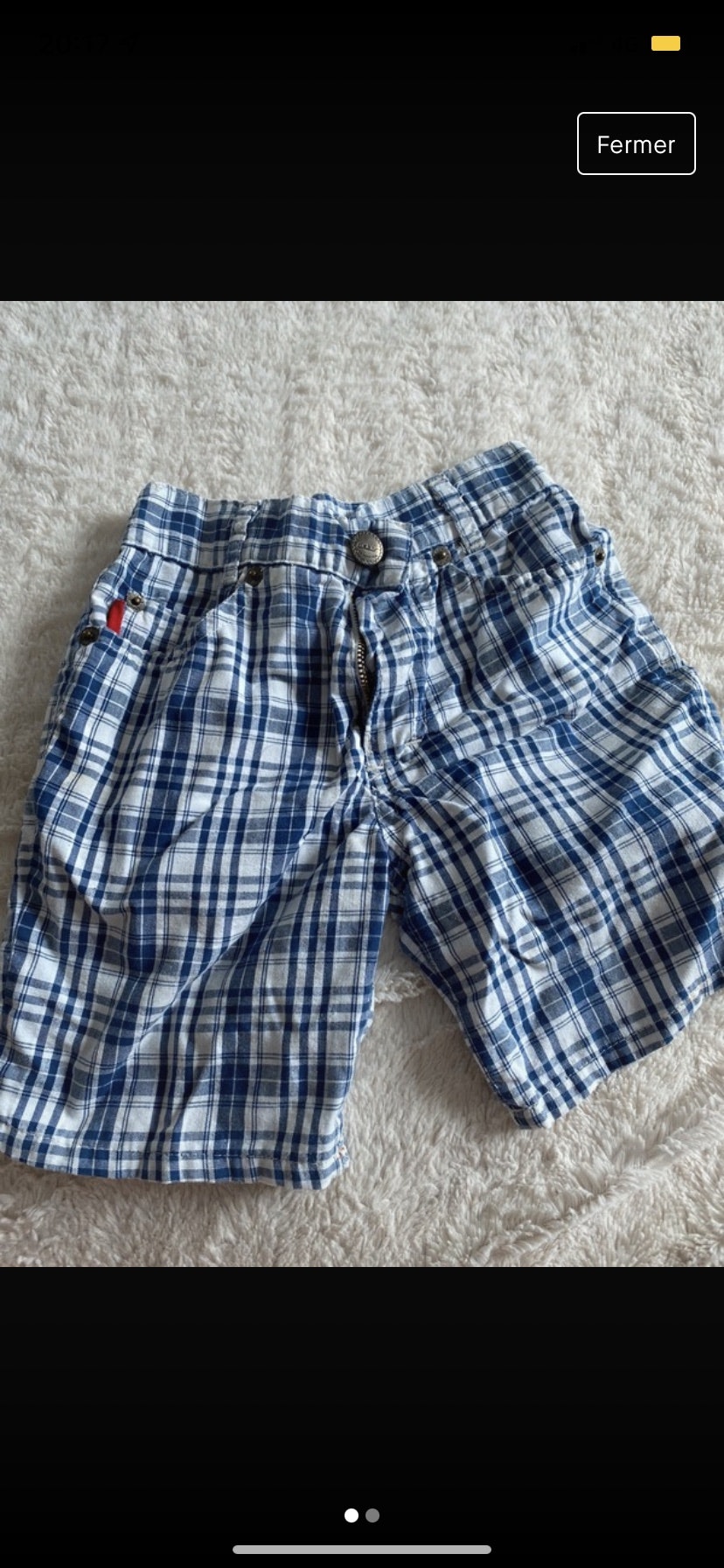 Short à rayure