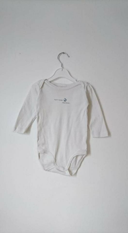 Bodie manches longues blanc kiabi 12 mois