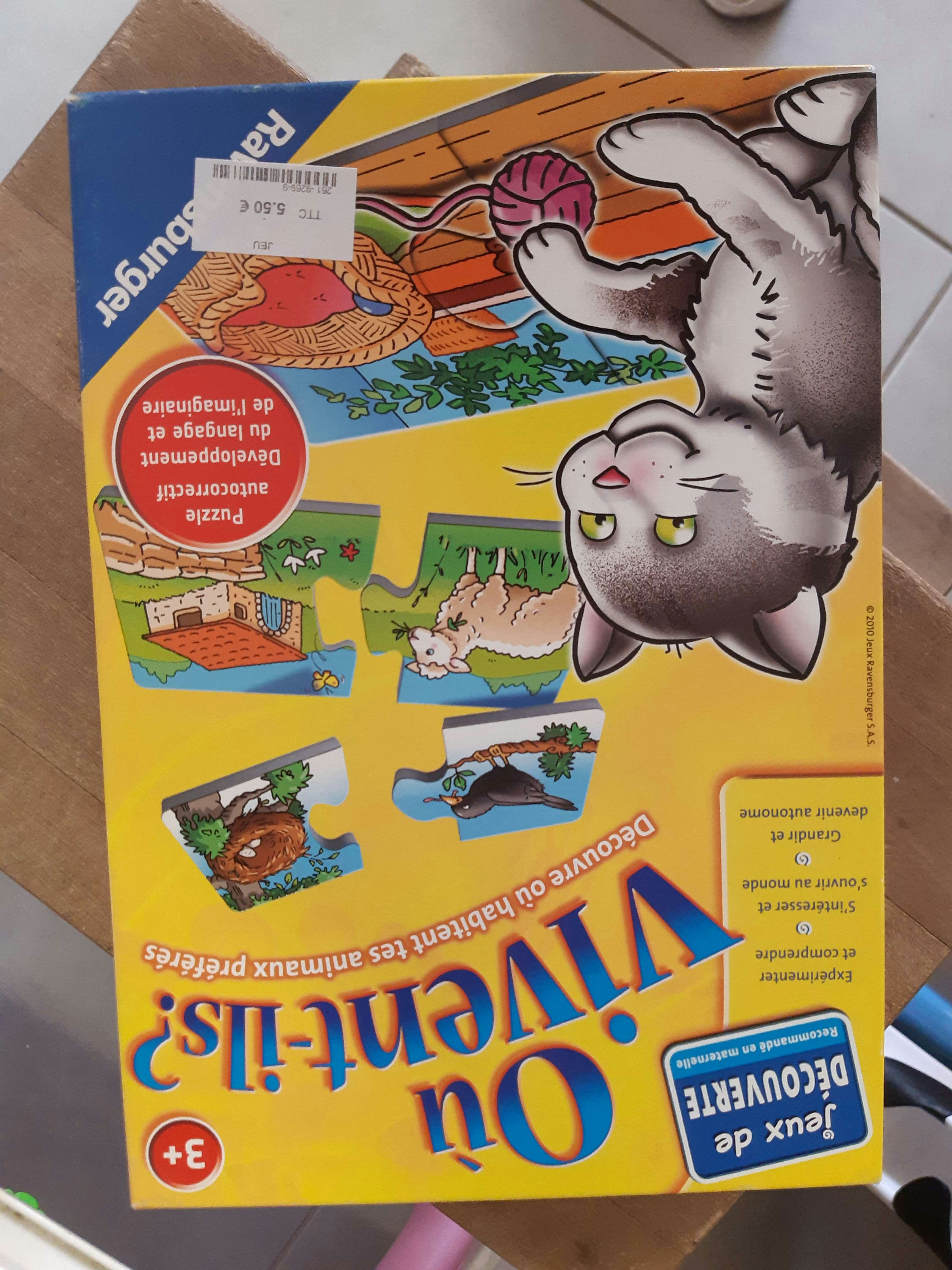 Puzzle "ou vivent ils?" 3ans plus / ravensburger