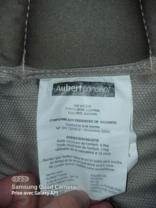 Porte Bebe Ventrale Aubert Concept Beebs Achat Vente Bebe Enfant