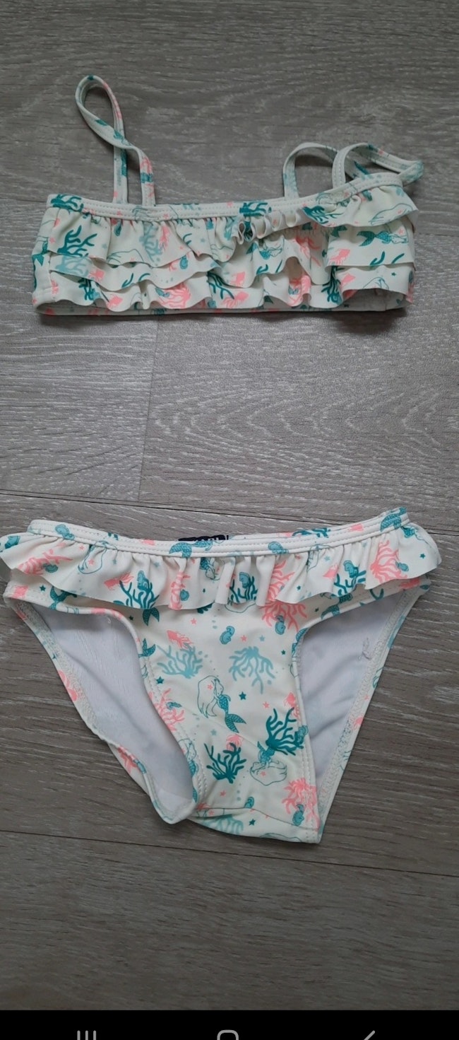 Maillot De Bain 2 Pieces Fille 18 Mois Kiabi Vert D Eau Beebs Achat Vente Bebe Enfant