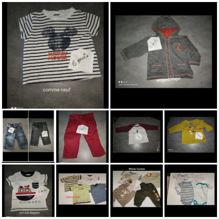 Lot 20 articles 6m dont neuf avec étiquette