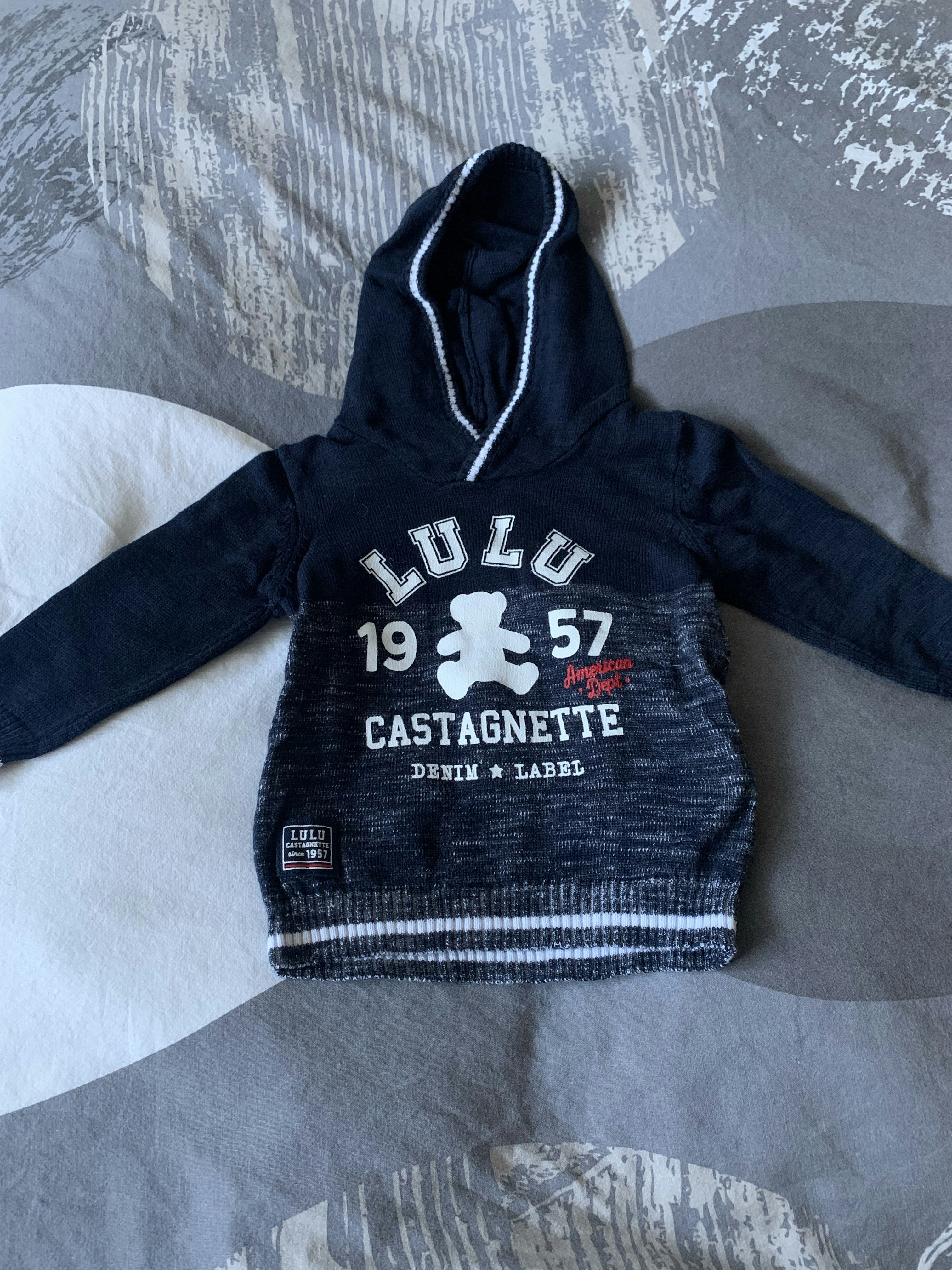 Pull à capuche Lulu Castagnette 6 mois neuf - photo numéro 3