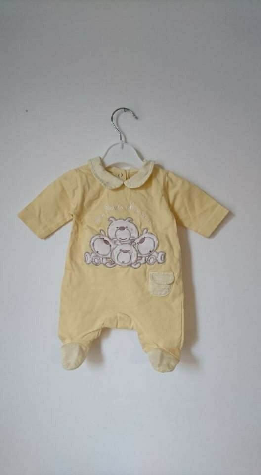 Grenouillère coton jaune kitchoun 0 mois naissance