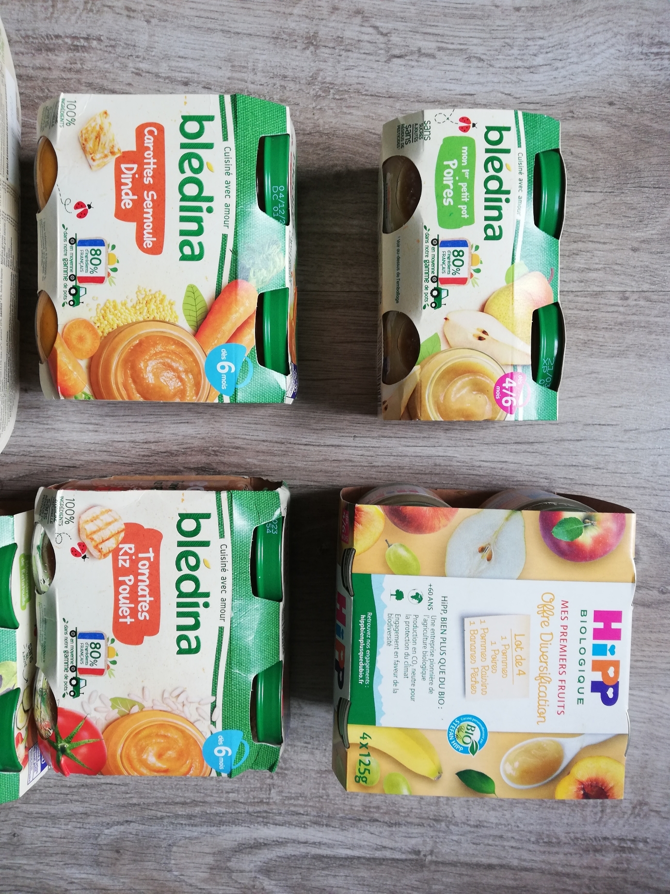 Repas bébé 4/6 mois