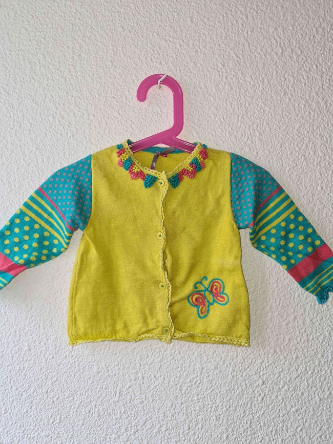 Gilet Jaune Et Bleu Turquoise Orchestra Beebs Achat Vente Bebe