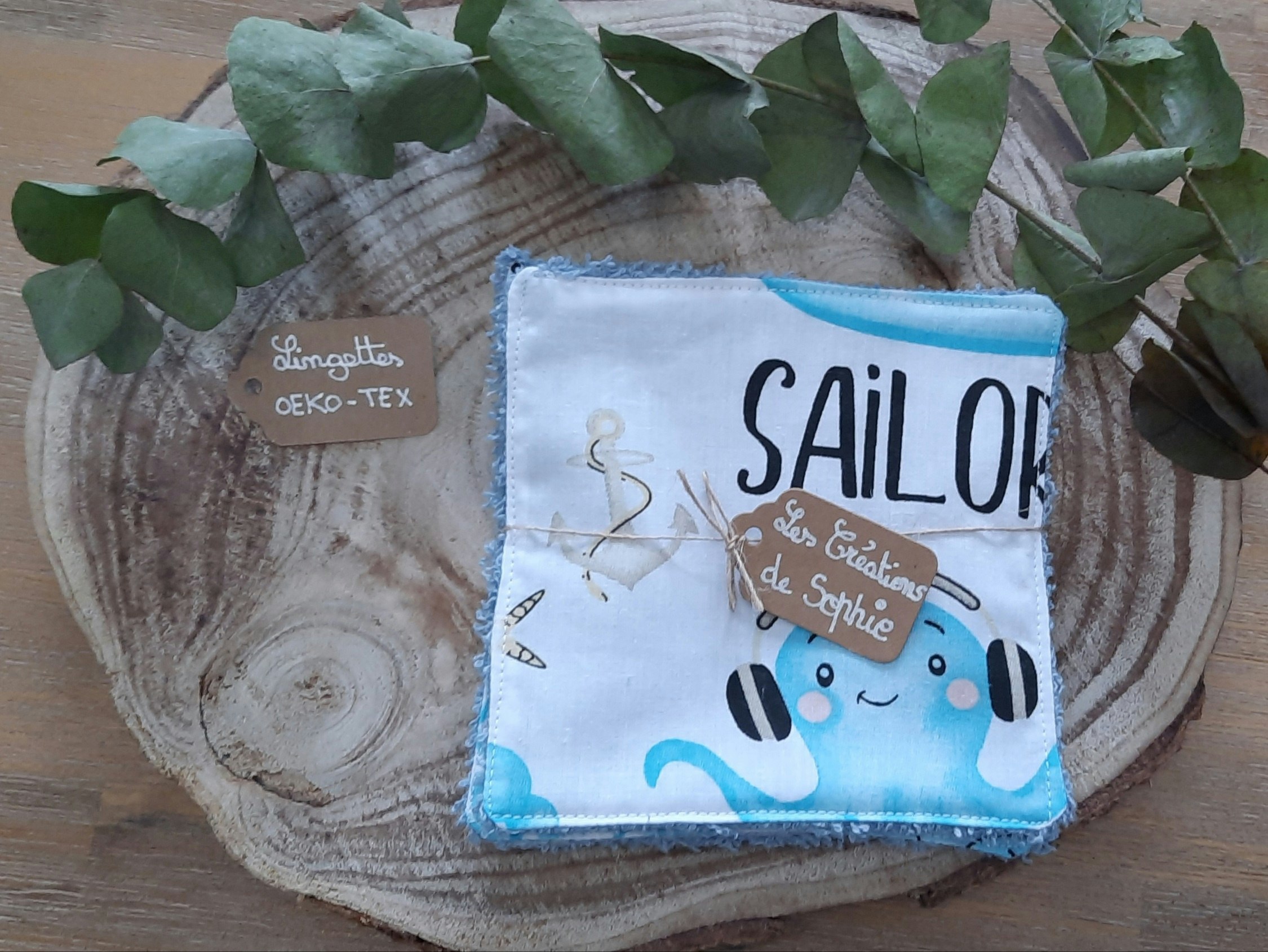 4 lingettes lavables  oeko-tex