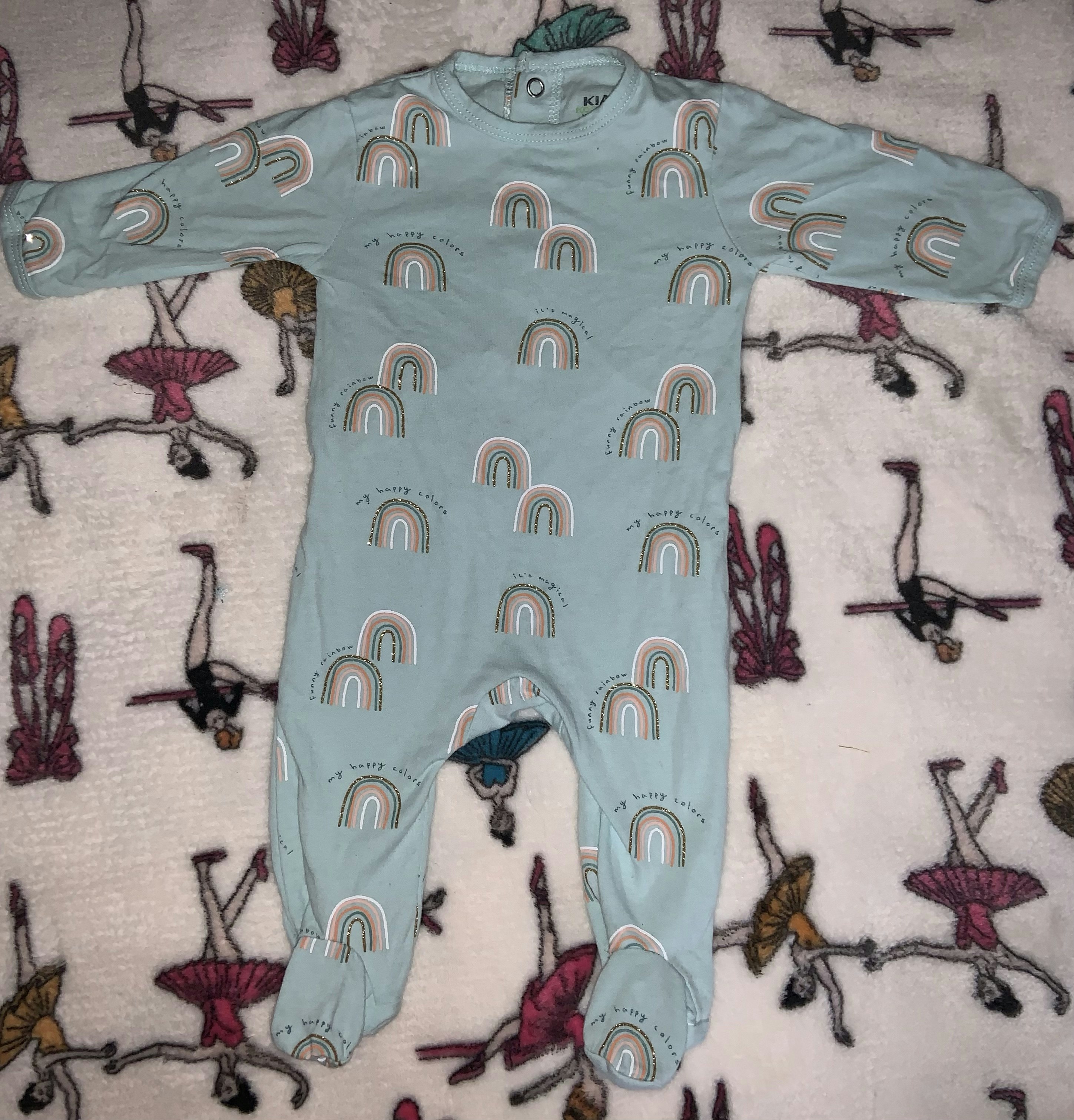 Pyjama bébé bleu arc-en-ciel