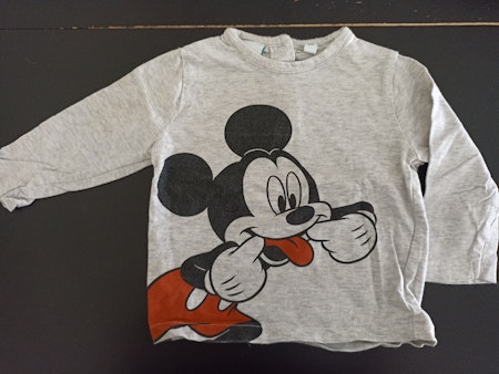 Tee-shirt manches longues Disney Mickey, taille 9mois, en très bon état