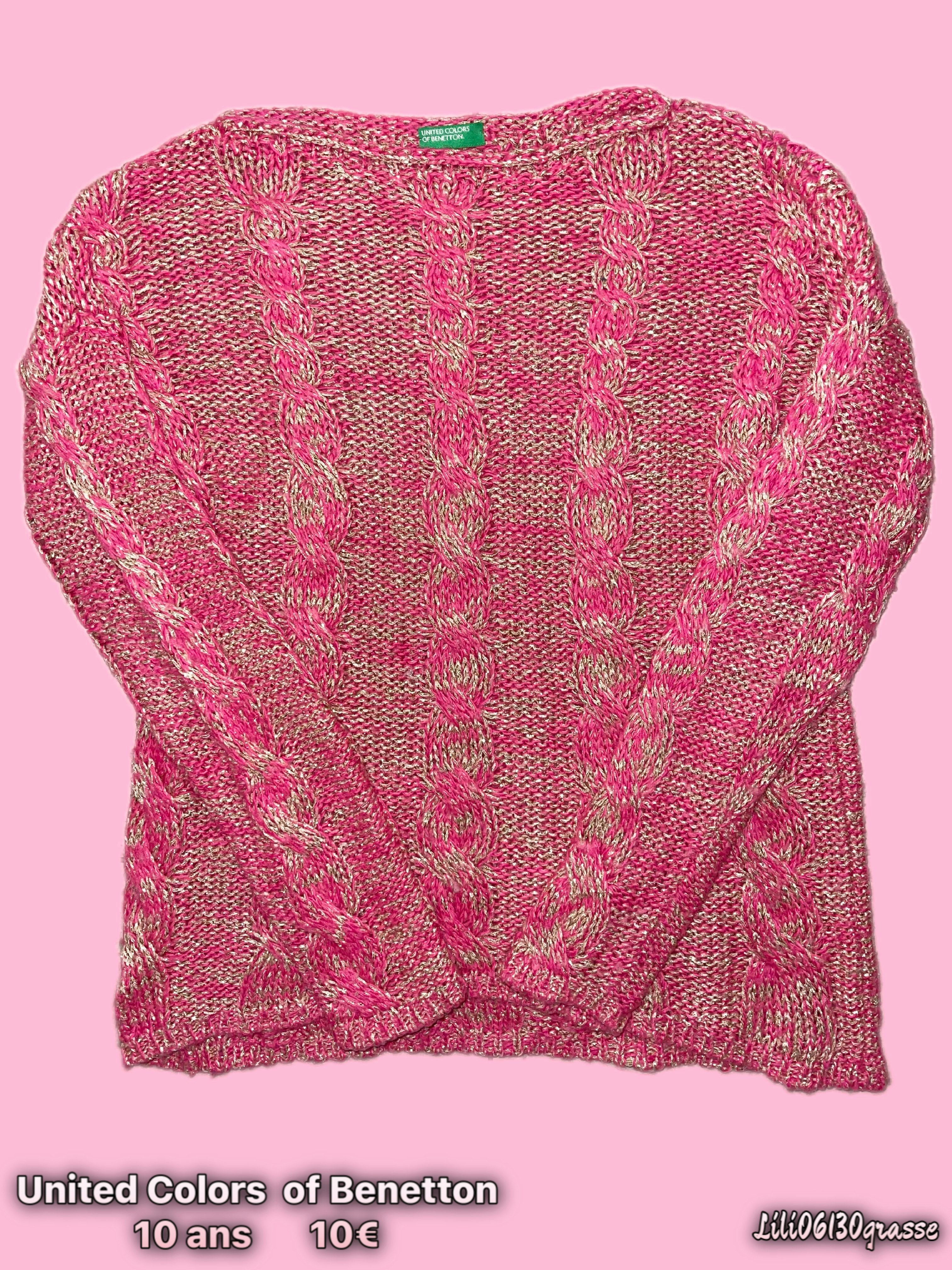 Pull maille rose dorée