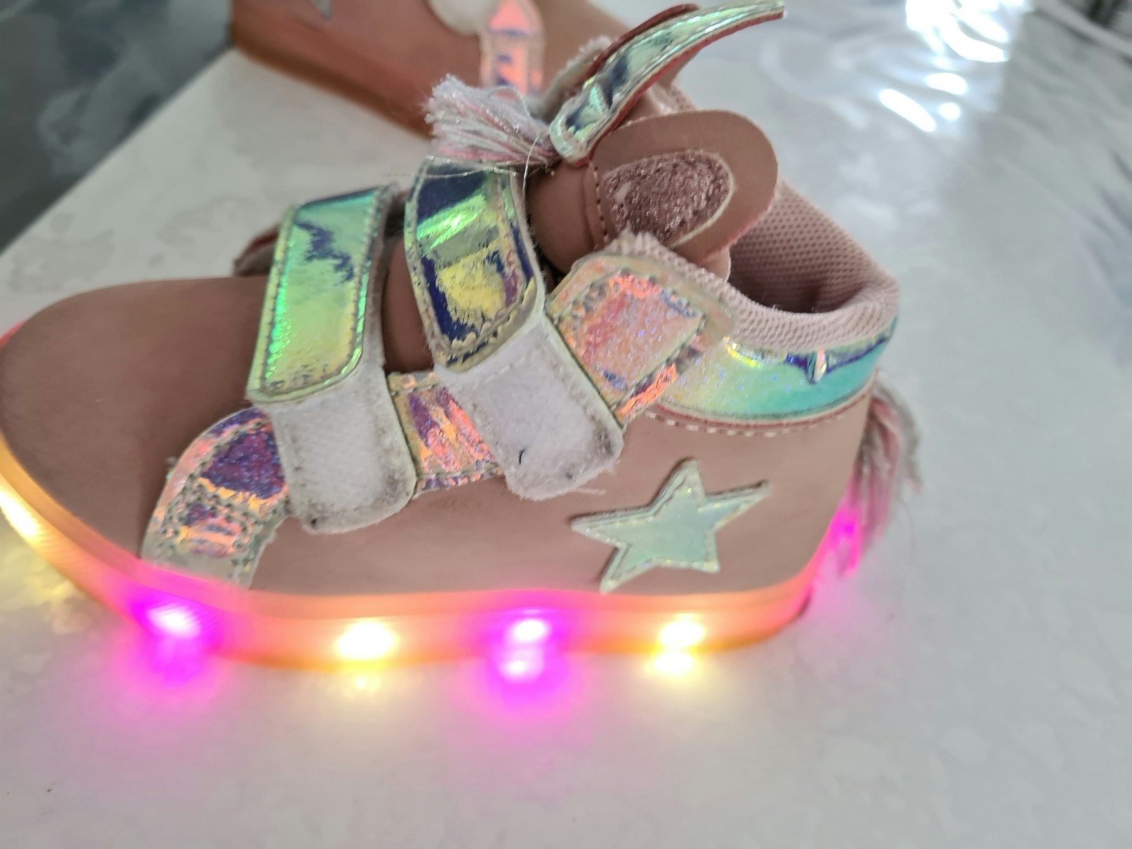 Chaussure lumière licorne