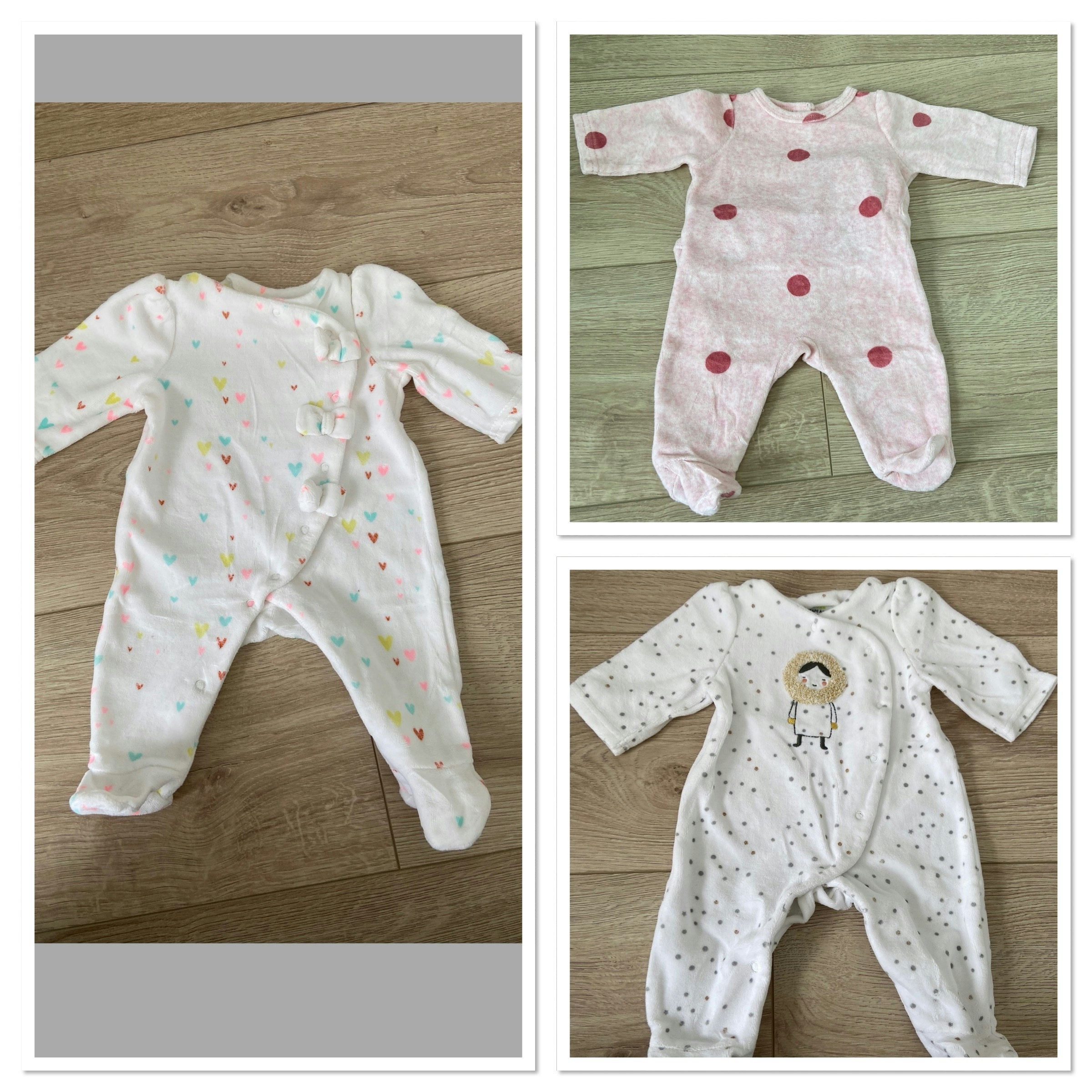 Lot de 3 pyjamas fille taille 1 mois Tape à l’œil