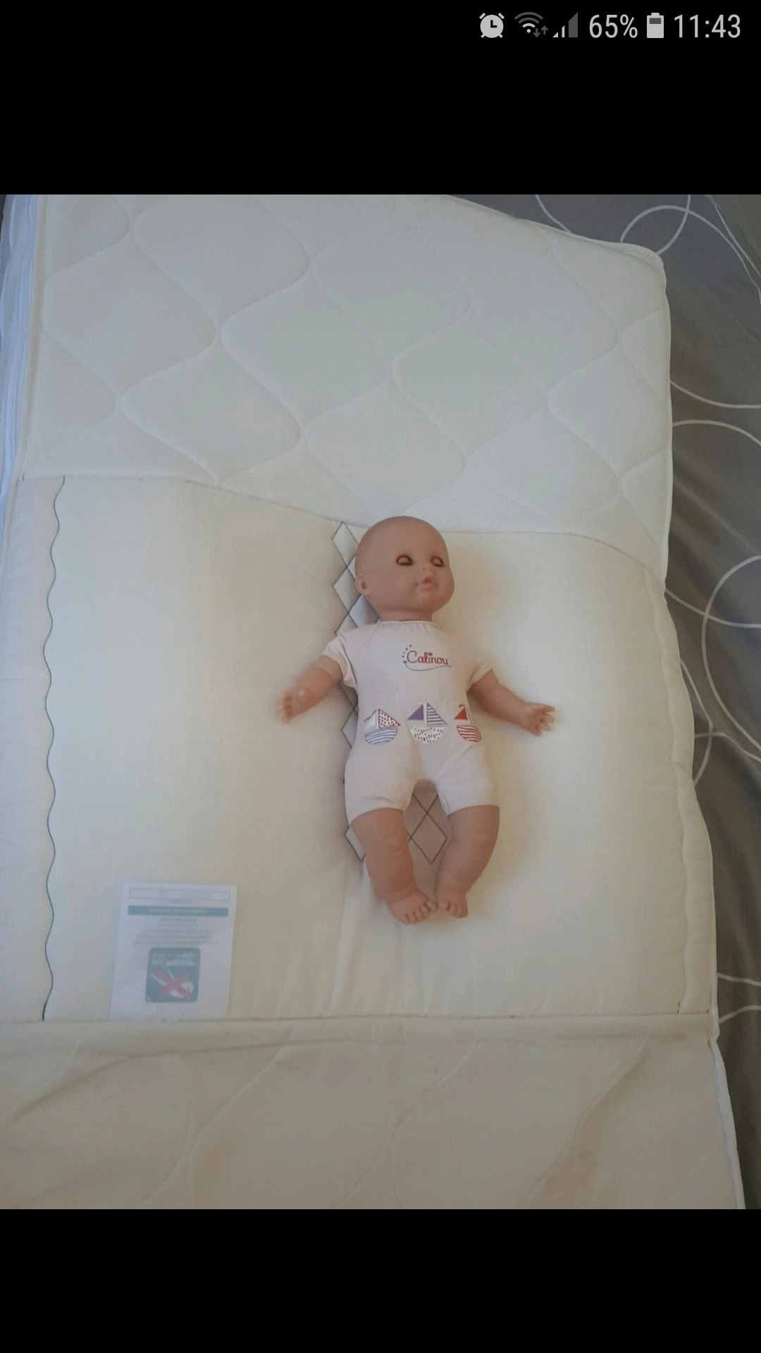 Matelas 60×120×12 cm + plan incliné + cale-bébé - photo numéro 3