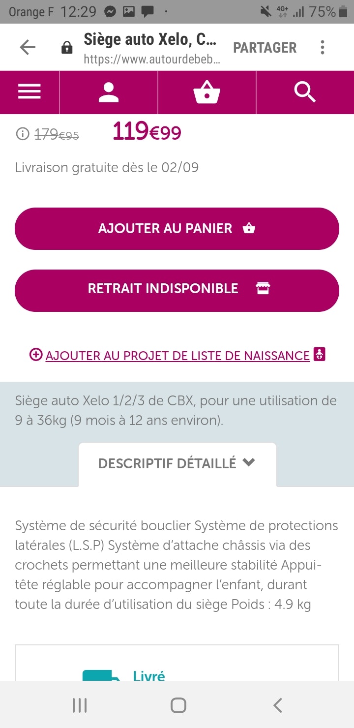 Siège auto neuf - photo numéro 3