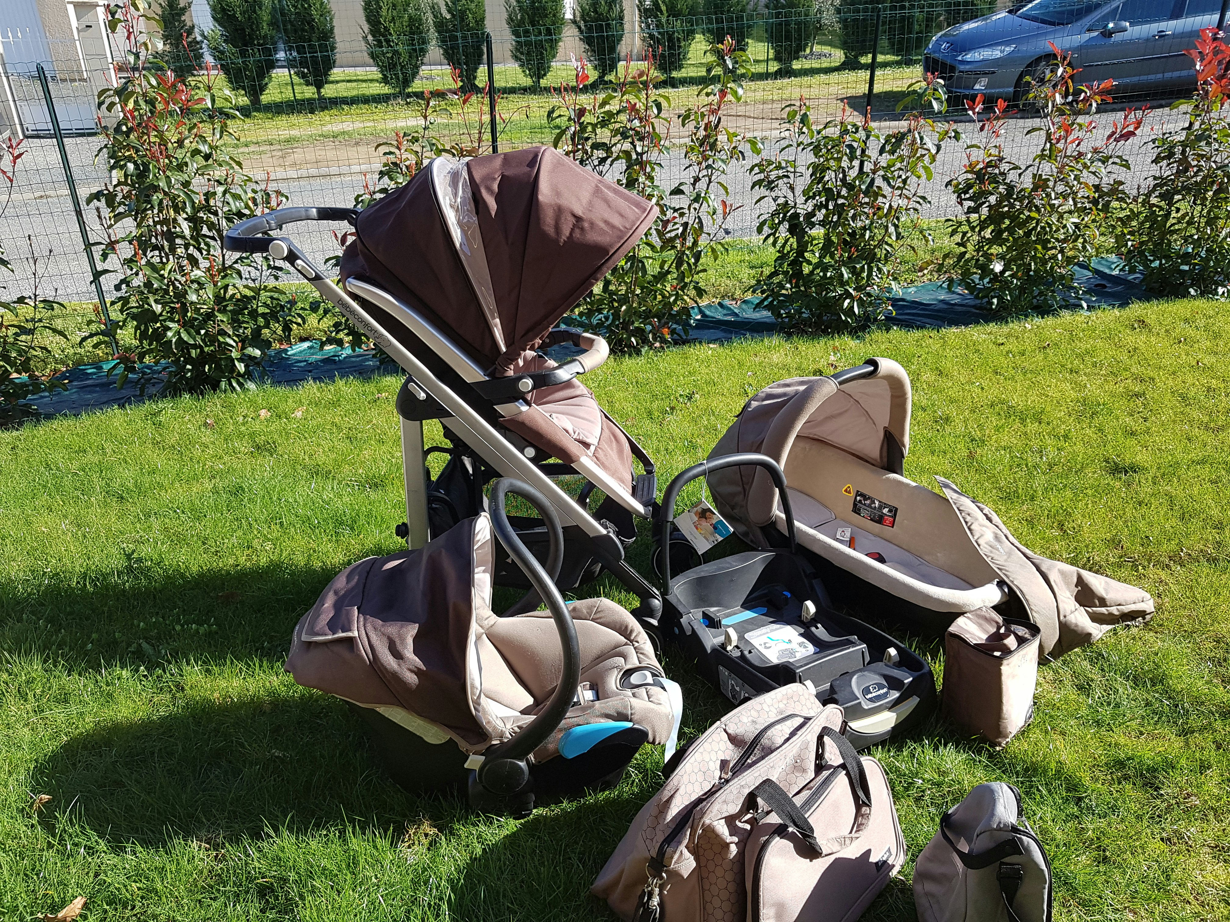 Poussette trio loola excel  marron/crème - photo numéro 2