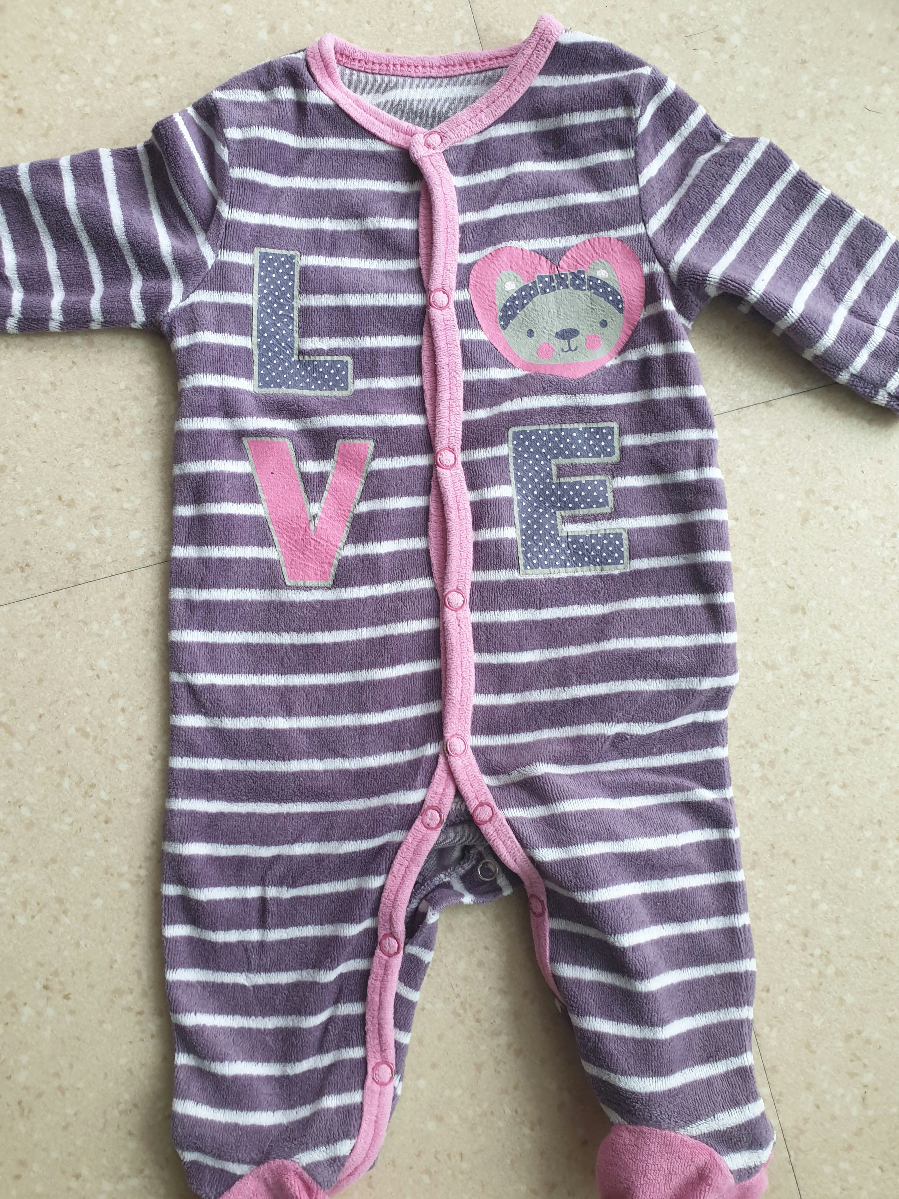 Pyjama violet bébé rêve 3 mois