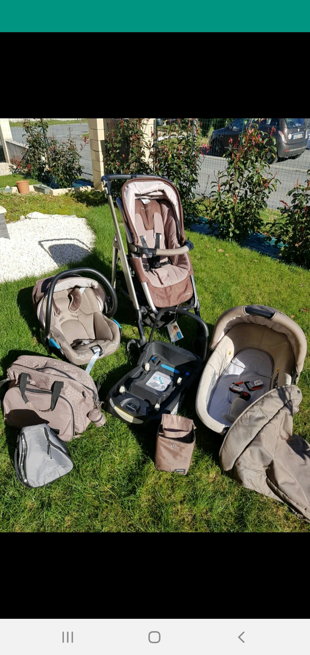 Poussette trio loola excel  marron/crème