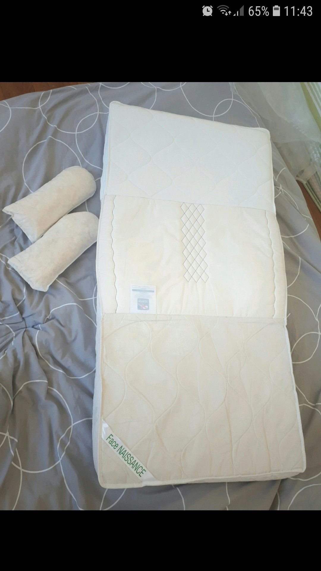 Matelas 60×120×12 cm + plan incliné + cale-bébé